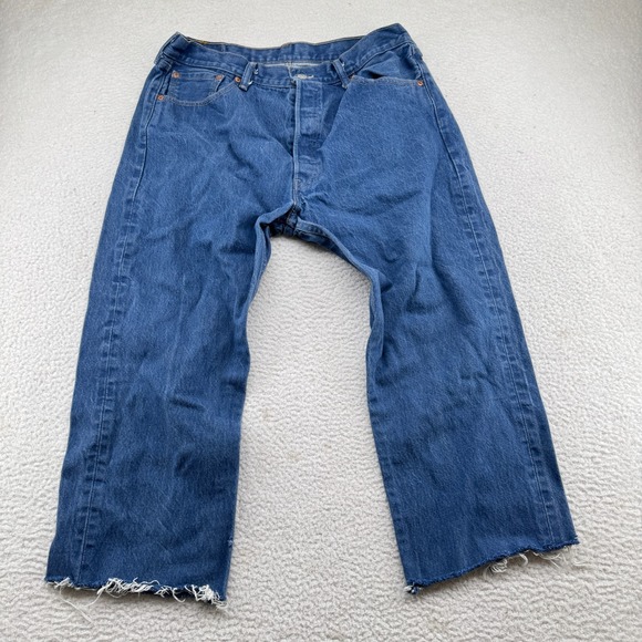 Levi's Other - Y2K Levis 501XX Jeans Mens 36x30 (Fit 34x24) Chopped Blue Medium Wash Button Fly
